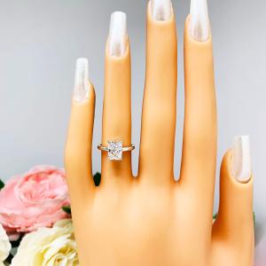 Radiant Cubic Zirconia Engagement Lower Profile Ring