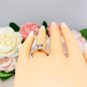 Lab White Sapphire Round Engagement Ring