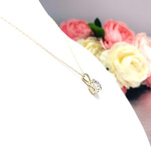 Round Moissanite Gold Martini Necklace Authentic FREE 3RD DAY UPS