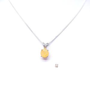 Ethiopian Opal Pendant 8mm Round 1 Carat Sterling Silver Necklace