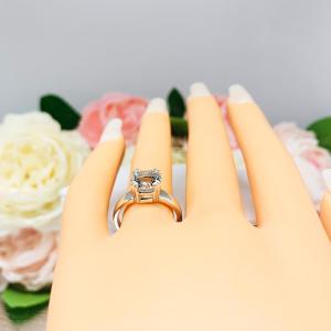 Genuine Aquamarine Solitaire Ring - 8mm round gemstone - Sterling silver double prong setting