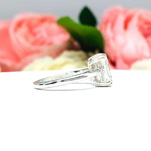 Emerald Cut Near Colorless CZ Engagement Ring Lower Profile Double Prong Size 6 FINAL SALE