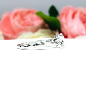 Lab White Sapphire Round Engagement Ring
