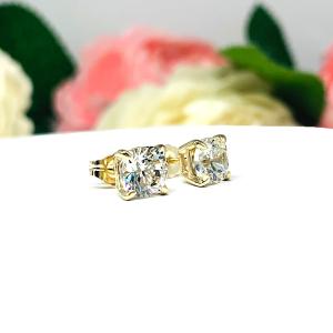 Brilliant Cushion Cut Cubic Zirconia Stud Earrings