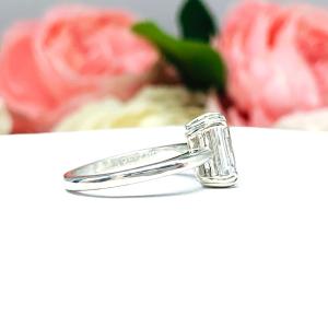 Emerald Cut CZ 9x7mm Engagement Ring Lower Profile Double Prong Size 6 FINAL SALE