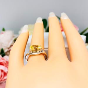 Canary Yellow Pear Cubic Zirconia Engagement Ring