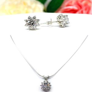 Round CZ Halo Sterling Silver Stud Earrings
