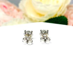 Round CZ 14k Gold Lightweight Basket Stud Earrings