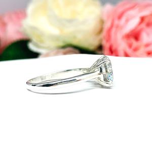 Moissanite Sterling Silver Engagement Ring Size 4.75 - 10mm (3.5 cts) round authentic moissanite