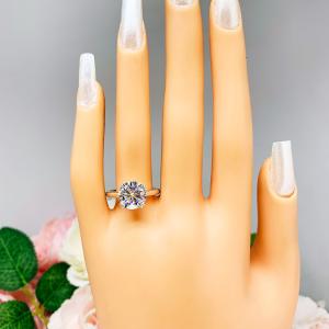 Moissanite Sterling Silver Engagement Ring Size 4.75 - 10mm (3.5 cts) round authentic moissanite
