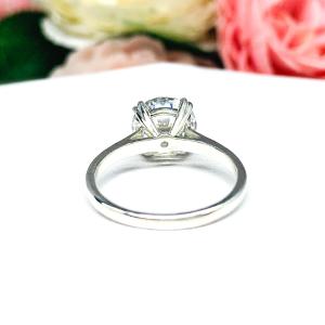 Moissanite Sterling Silver Engagement Ring Size 4.75 - 10mm (3.5 cts) round authentic moissanite
