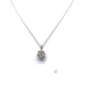 Round Moissanite Gold Pendant Necklace Authentic FREE 3RD DAY UPS
