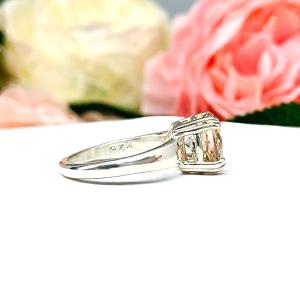 Natural morganite Sterling Silver Ring Size 6 - 9mm round peach gemstone