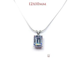 Emerald Cut Cubic Zirconia Pendant With Optional Chain