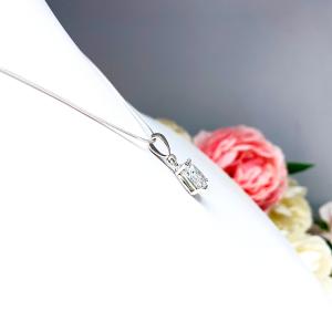 Pear CZ Pendant - Sterling silver necklace with single bail dangle setting - Four size options