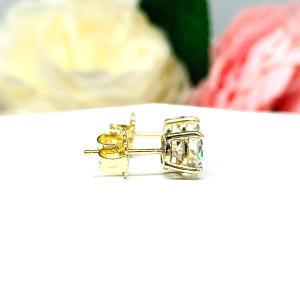 Old European Cut Cubic Zirconia Basket Stud Earrings