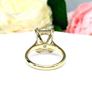 Radiant Cubic Zirconia 14x10mm Split Claw Prong Engagement Ring