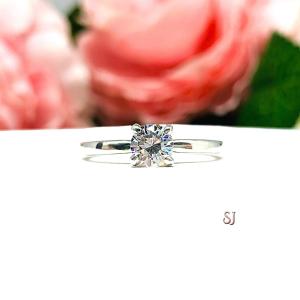 Petite Round Cubic Zirconia Engagement Ring