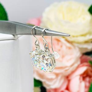 Oval Cubic Zirconia Dangle Earrings