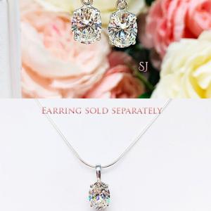 Oval Cubic Zirconia Dangle Earrings