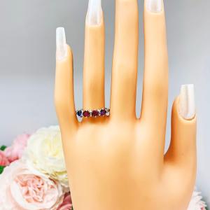 Sterling Silver 4 Stone Mother's Ring - 4mm round gemstones - Family Ring - Grandmother Ring -Birthstone Ring