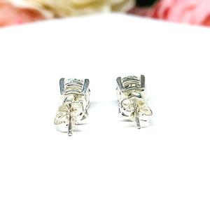 Round-Cut CZ Stud Earrings • 5mm—8mm, Sterling Silver