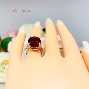 Lab Created Ruby Oval Sterling Silver Ring