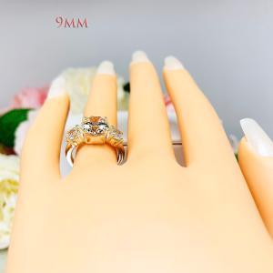 Round Near Colorless CZ Three Stone Engagement Ring