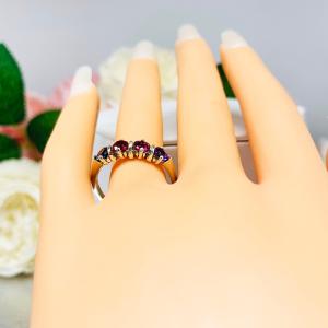 Sterling Silver 4 Stone Mother's Ring - 4mm round gemstones - Family Ring - Grandmother Ring -Birthstone Ring