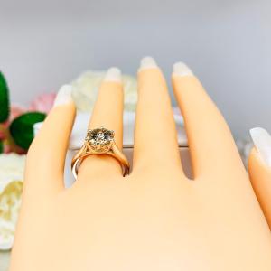 Light Champagne Moissanite Engagement Ring – 6 Prong Trellis – Sterling Silver – 6.5mm to 9mm Stone Options