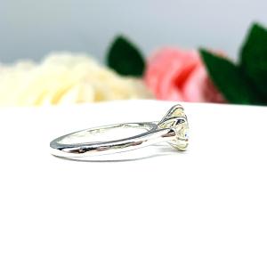 Moissanite Engagement Ring – 6-prong tulip setting in sterling silver – Round H/I color lab-grown stone – 0.75 or 1 Carat