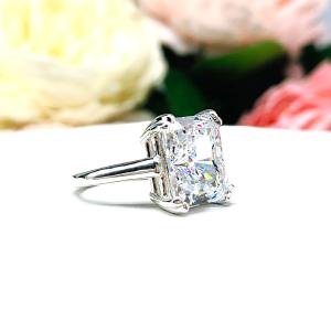 Radiant CZ Engagement Double Prong Ring Lower Profile