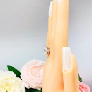 Radiant CZ Engagement Double Prong Ring Lower Profile
