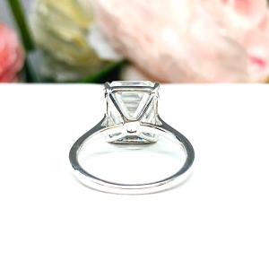 Elongated Asscher Near Colorless CZ Engagement Ring 12x10mm 5 Carats