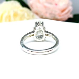 Pear-Cut CZ Engagement Ring • 13x9mm, Sterling Silver, Size 7