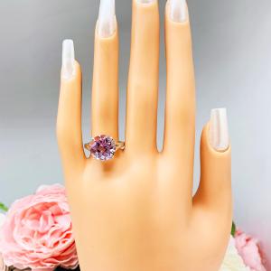 Rose de France Amethyst Ring – 10mm or 12mm Round, Sterling Silver