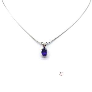 African Amethyst Oval Pendant -Natural Gemstone - Four size options - February Birthstone Gift