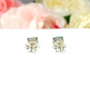 Sea Foam Green Lab Spinel Stud Earrings – 6mm Round, Sterling Silver