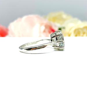 White Topaz Oval Engagement Ring – 10x8mm-14x10mm, Sterling Silver, 8-Prong