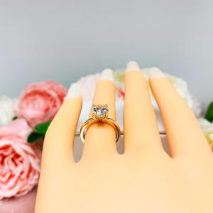 Round Near Colorless CZ Engagement Ring