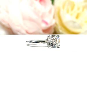 Asscher Near Colorless CZ Engagement Ring 5mm or 6mm