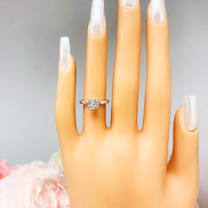 Asscher Near Colorless CZ Engagement Ring 5mm or 6mm