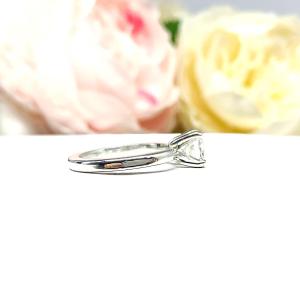 Asscher Near Colorless CZ Engagement Ring 5mm or 6mm