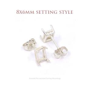 Red Garnet Emerald Cut Stud Earrings - Mozambique garnet gems - Sterling silver basket settings - January birthstone gift
