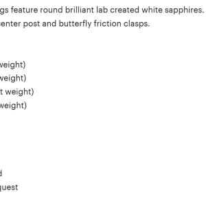 Round Lab White Sapphire 6-Prong Stud Earrings - Four size options - Sterling silver or 10k gold settings