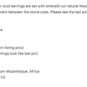 Red Garnet Emerald Cut Stud Earrings - Mozambique garnet gems - Sterling silver basket settings - January birthstone gift