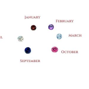 Birthstone Rose Solitaire Ring - 4mm round gemstones - Sterling silver flower setting