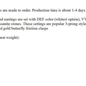 14k Yellow Gold Moissanite Martini Stud Earrings – Round brilliant DEF VVS lab stones – Five size options