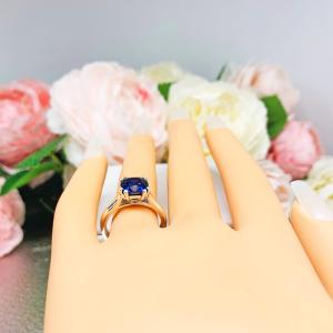 Cushion Lab Sapphire Ring - Double Prong Cathedral - 8mm Sterling Silver Solitaire