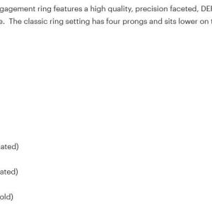 Asscher Cut Moissanite Engagement Ring – Gold Solitaire – DEF VVS Stone – 6mm 7mm 8mm Options